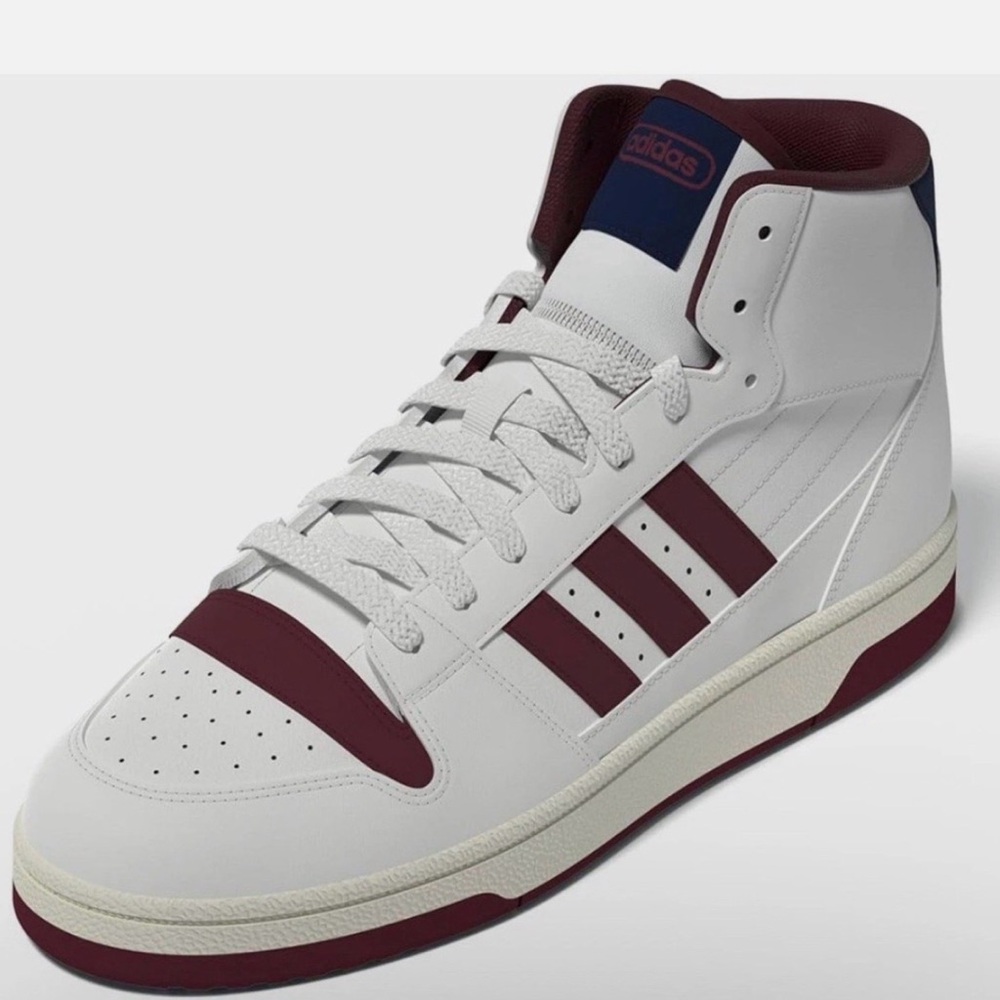 Adidas Men's White and Maroon High-Top Sneakers (breakstart mids)